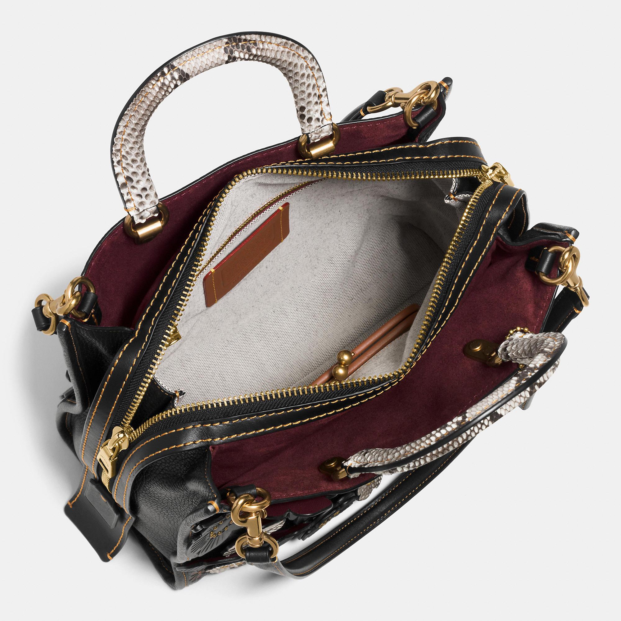 Lyst Coach Tea Rose Applique Rogue Bag In Exotic Leather